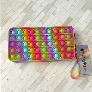 ISCREAM Rainbow Tie Dye Popper Case Colorful Pop It Clutch Pride New